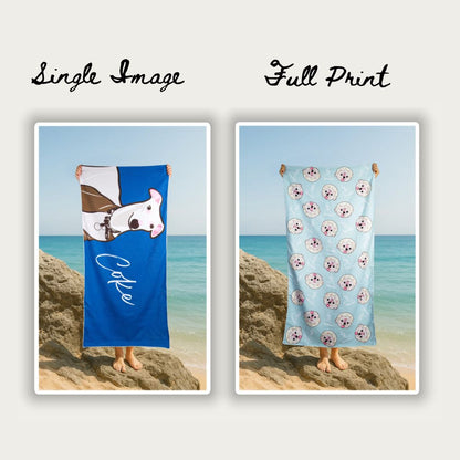 Custom Pet Graphic Beach Towel