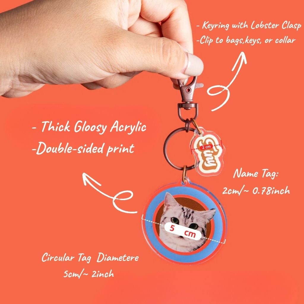 Custom Round Pet Photo Keychain