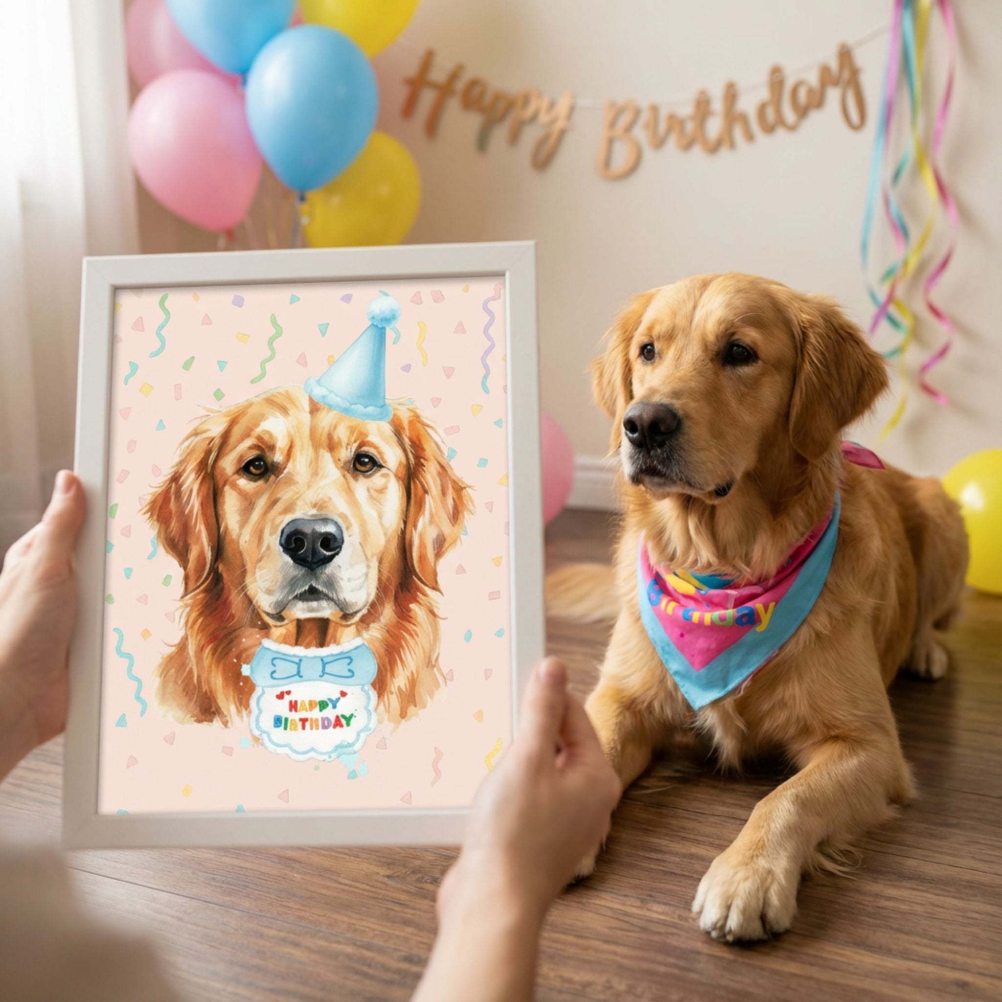 Custom Pet Birthday Portrait