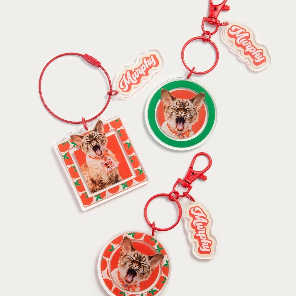 Custom Square Acrylic Pet Keychain