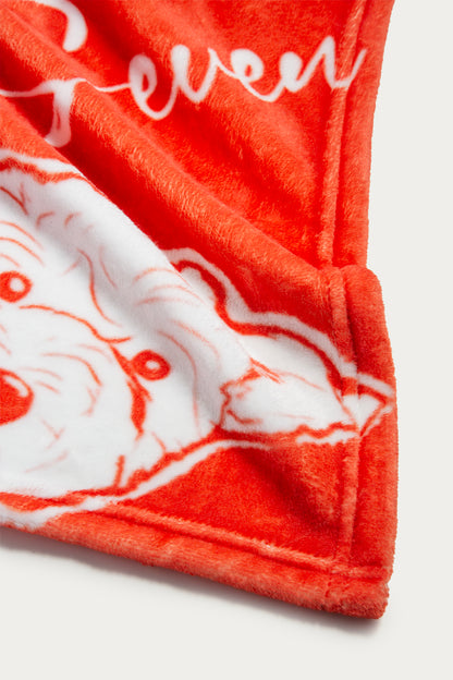 Custom Pet Line Art Fleece Blanket | Personalized Cat & Dog Portrait Throw