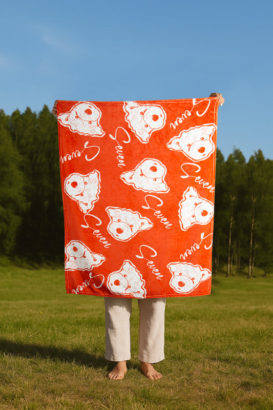 Custom Pet Line Art Fleece Blanket | Personalized Cat & Dog Portrait Throw