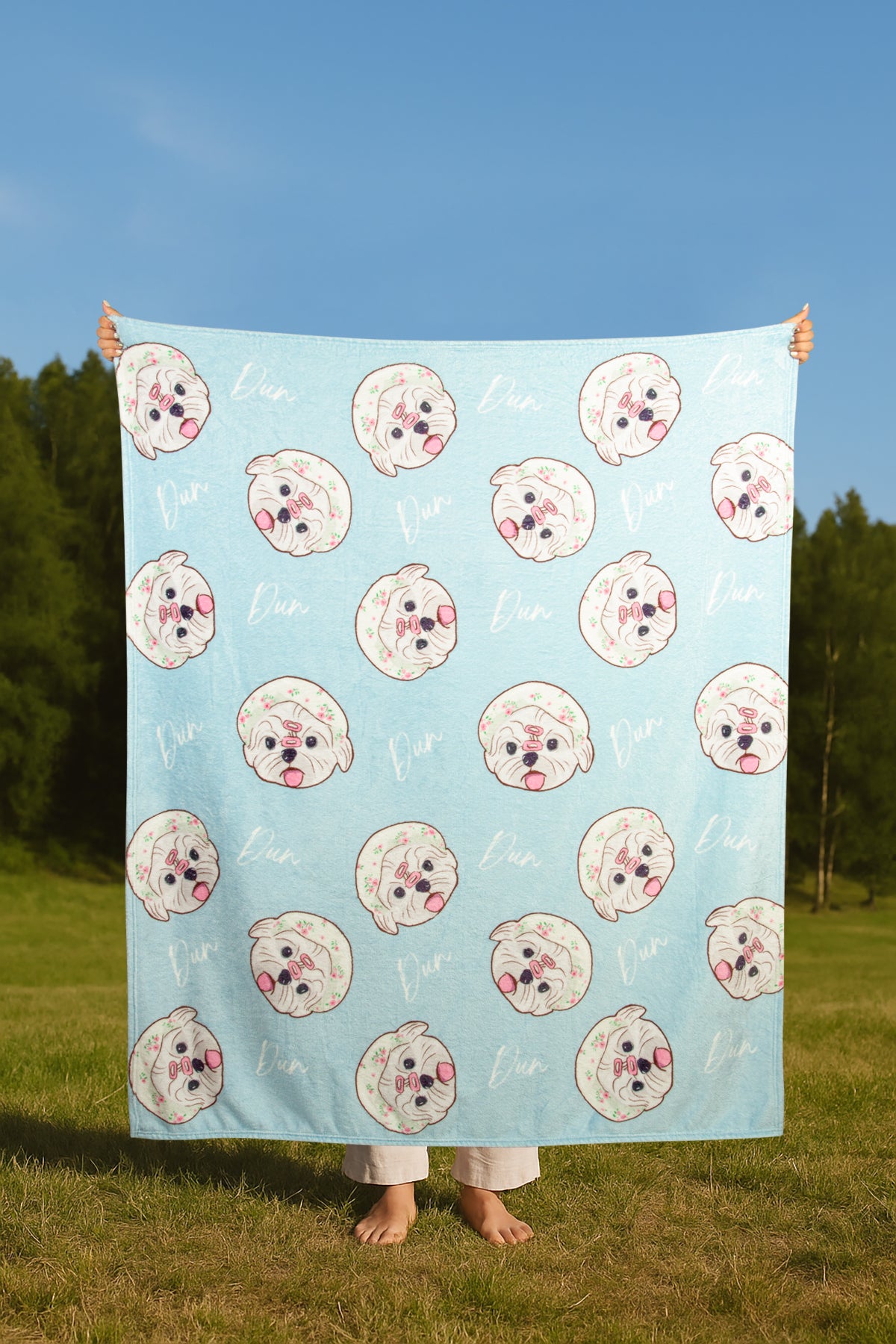 Custom Pet Graphic Blanket | Personalized Dog or Cat Portrait on Plush or Sherpa Fleece