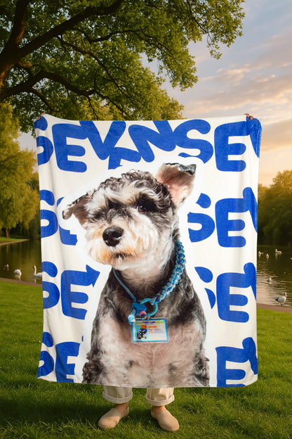 Custom Pet Name Plush Blanket | Personalized Dog & Cat Throw with Name Background |  Flannel Fleece
