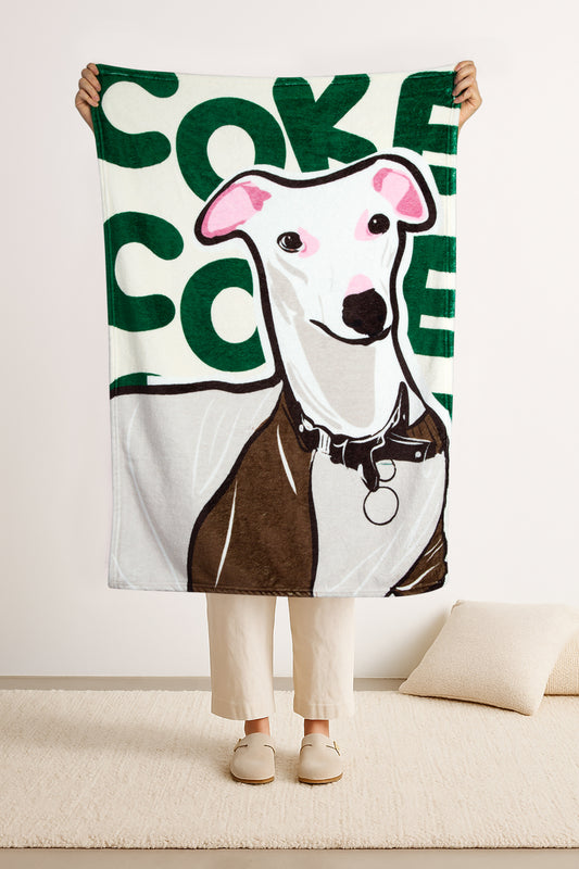 Custom Pet Name Plush Blanket | Personalized Dog & Cat Throw with Name Background |  Flannel Fleece