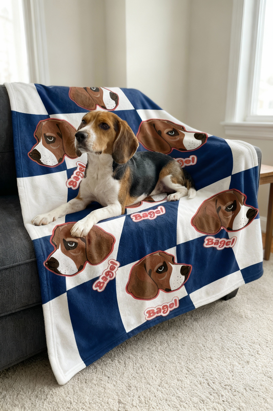 Custom Checkered Pet Blanket