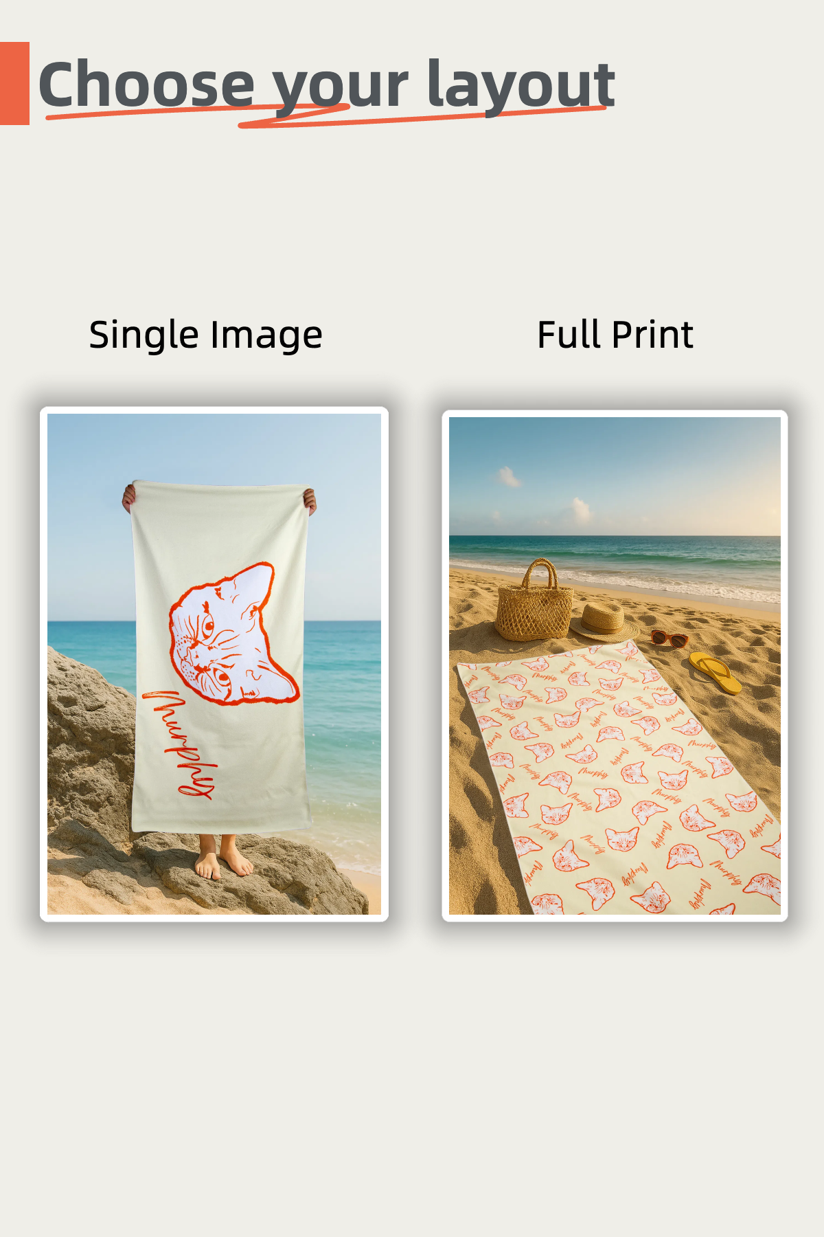 Custom Pet Line Art Beach Towel | Personalized Microfiber Towel for Beach, Home & Gifts