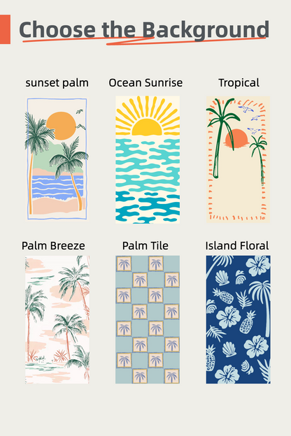 Custom Pet Beach Towel | Beach Scene Background with Personalized Pet Portrait | Optional Line Art or Graphic Illustration