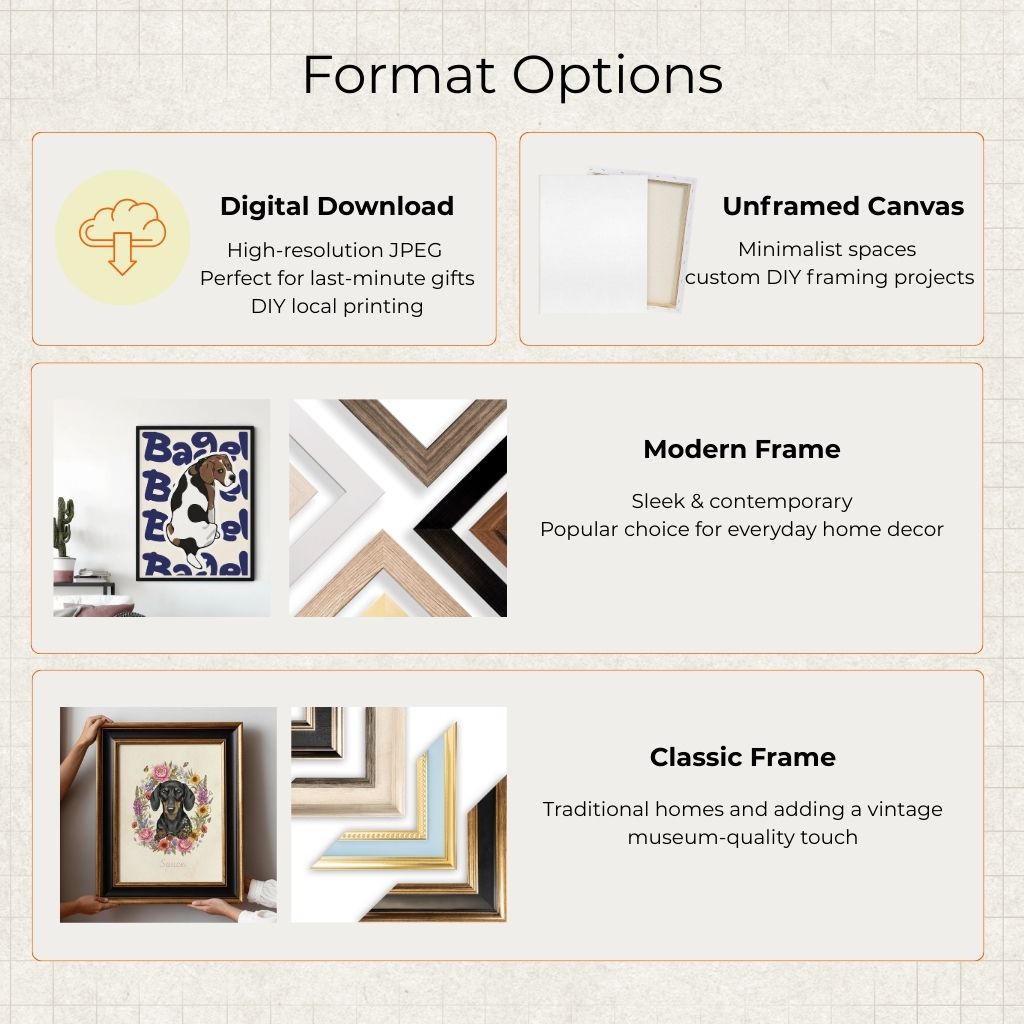 Custom Botanical Pet Portrait in Vintage Illustration Style