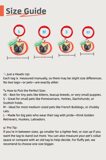 Custom Pet ID Tag with Name | Fruit-Shaped