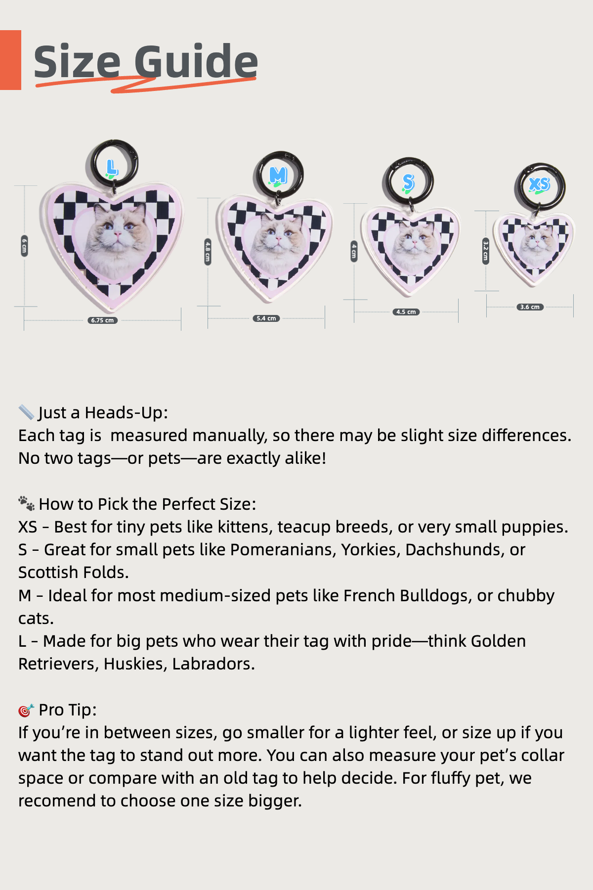 Custom Pet ID Tag with Name | Heart-Shaped