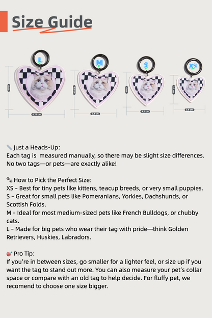 Custom Pet ID Tag with Name | Heart-Shaped
