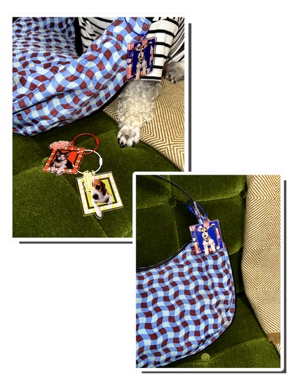 Custom Pet Keychain with Photo & Name | Personalized Square Acrylic Pet Portrait Keyring | Cute Gift for Dog or Cat Lovers