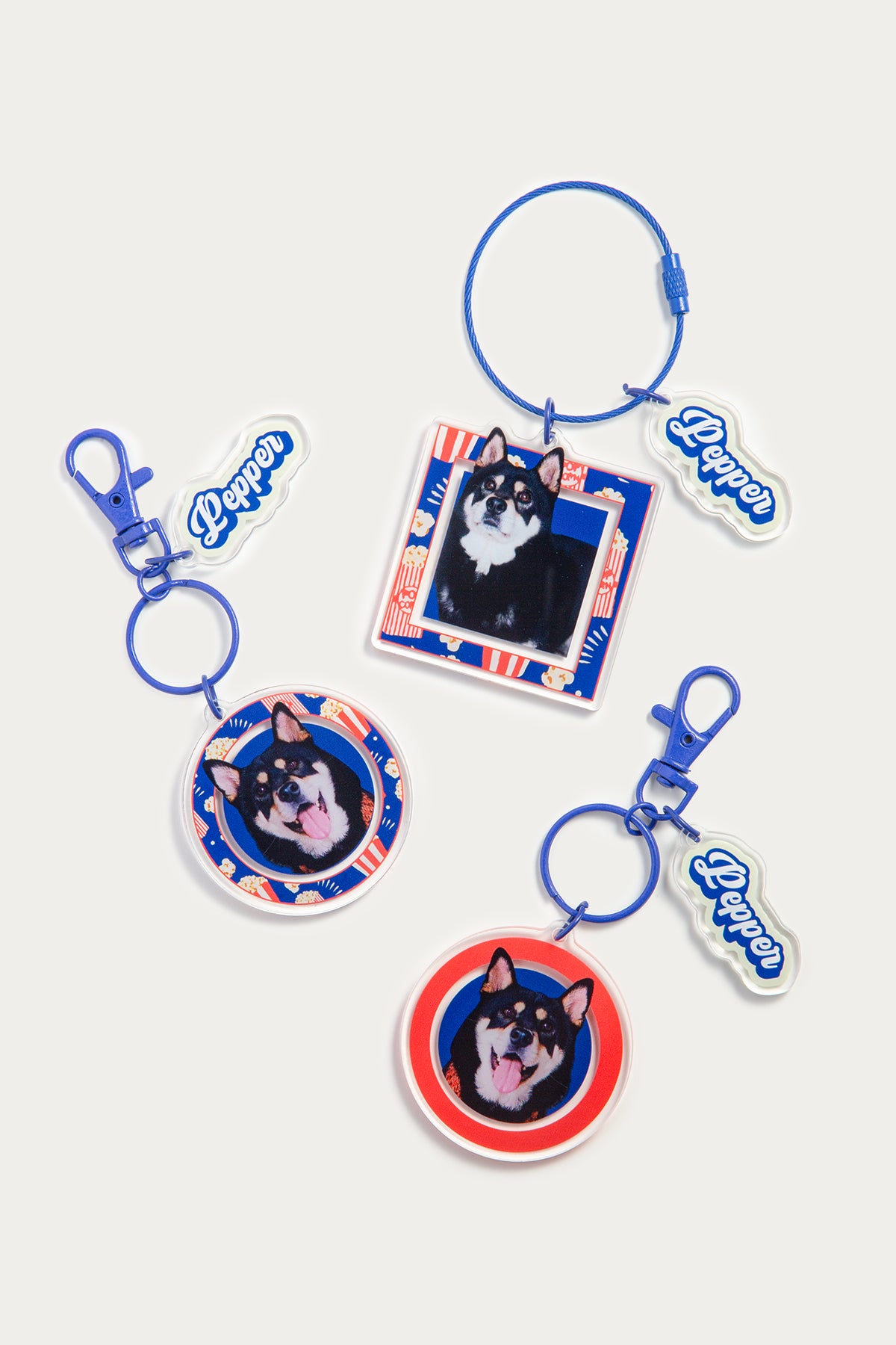 Custom Pet Keychain with Photo & Name | Personalized Square Acrylic Pet Portrait Keyring | Cute Gift for Dog or Cat Lovers