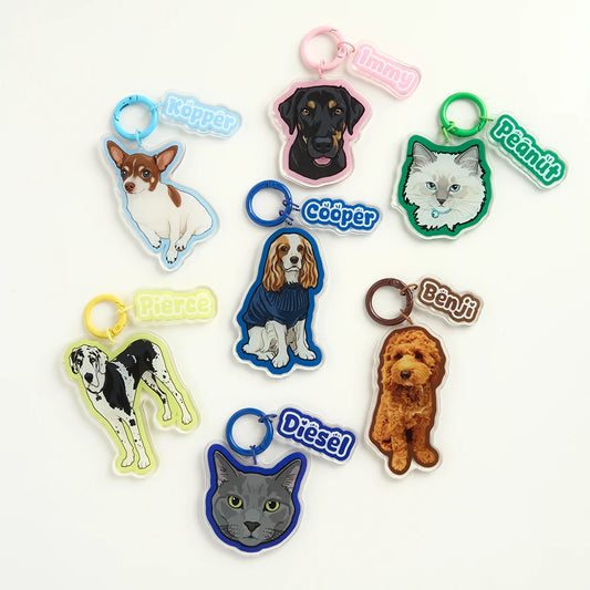 Custom Pet Shape Acrylic Keychain