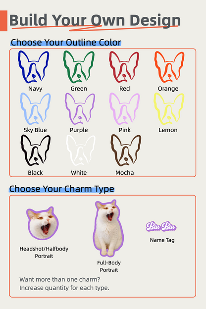 Custom Multi-Charm Pet Keychain | Personalized Acrylic Tags with Name | Add-On Artwork Service