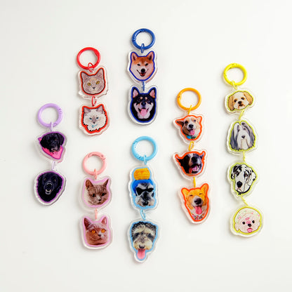 Custom Stacked Pet Acrylic Keychain – Vertical
