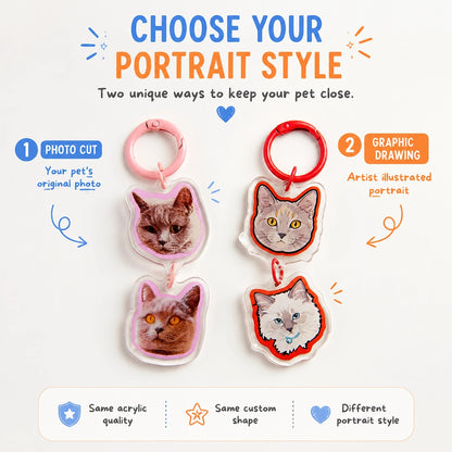 Custom Stacked Pet Acrylic Keychain – Vertical