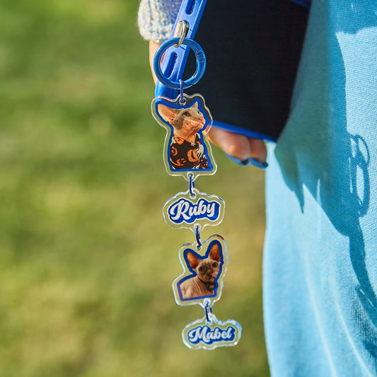 Custom Stacked Pet Acrylic Keychain – Vertical