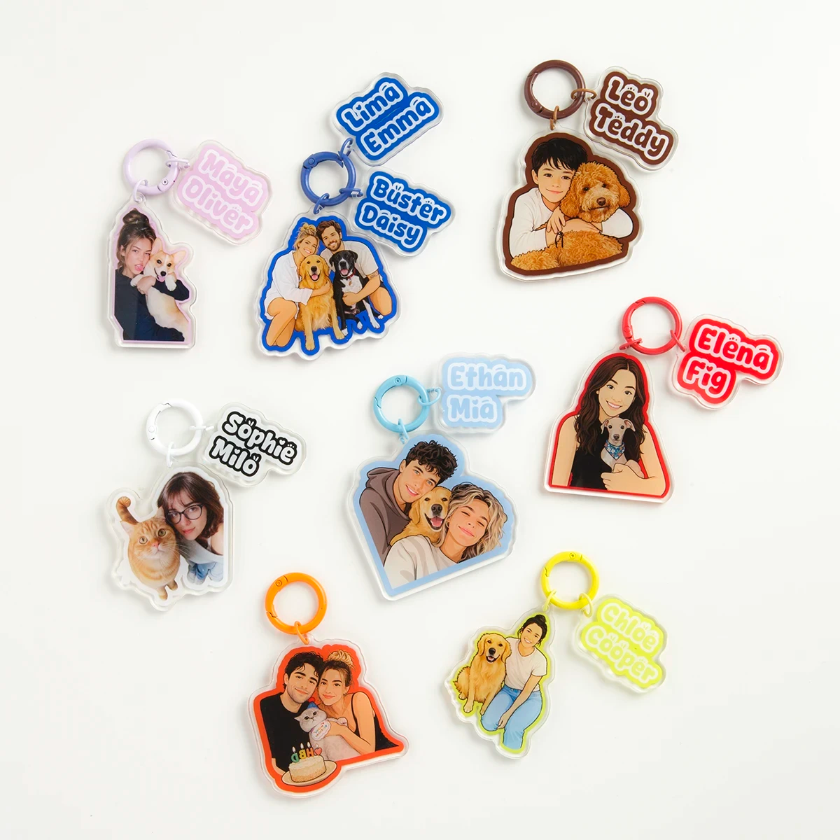 Custom Pet & People Portrait Acrylic Keychain