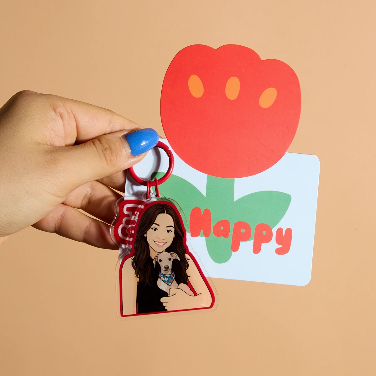 Custom Pet & People Portrait Acrylic Keychain