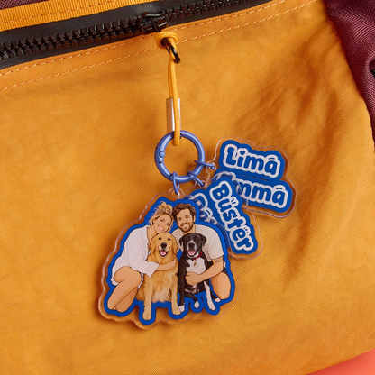 Custom Pet & People Portrait Acrylic Keychain