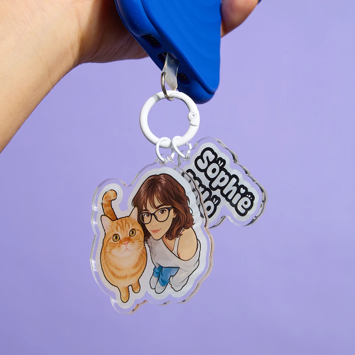 Custom Pet & People Portrait Acrylic Keychain