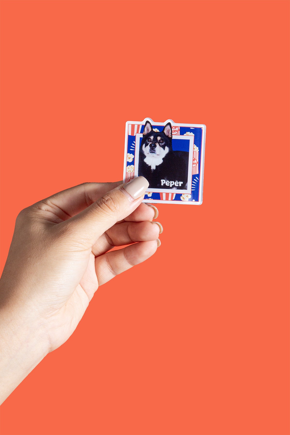 Custom Pet Fridge Magnet | Personalized Square Acrylic Pet Photo Magnet | Cute Gift for Cat or Dog Lovers