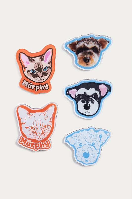 Custom Pet Shape Acrylic Magnet | Personalized Fridge Magnet with Photo or Drawing | UV Print |