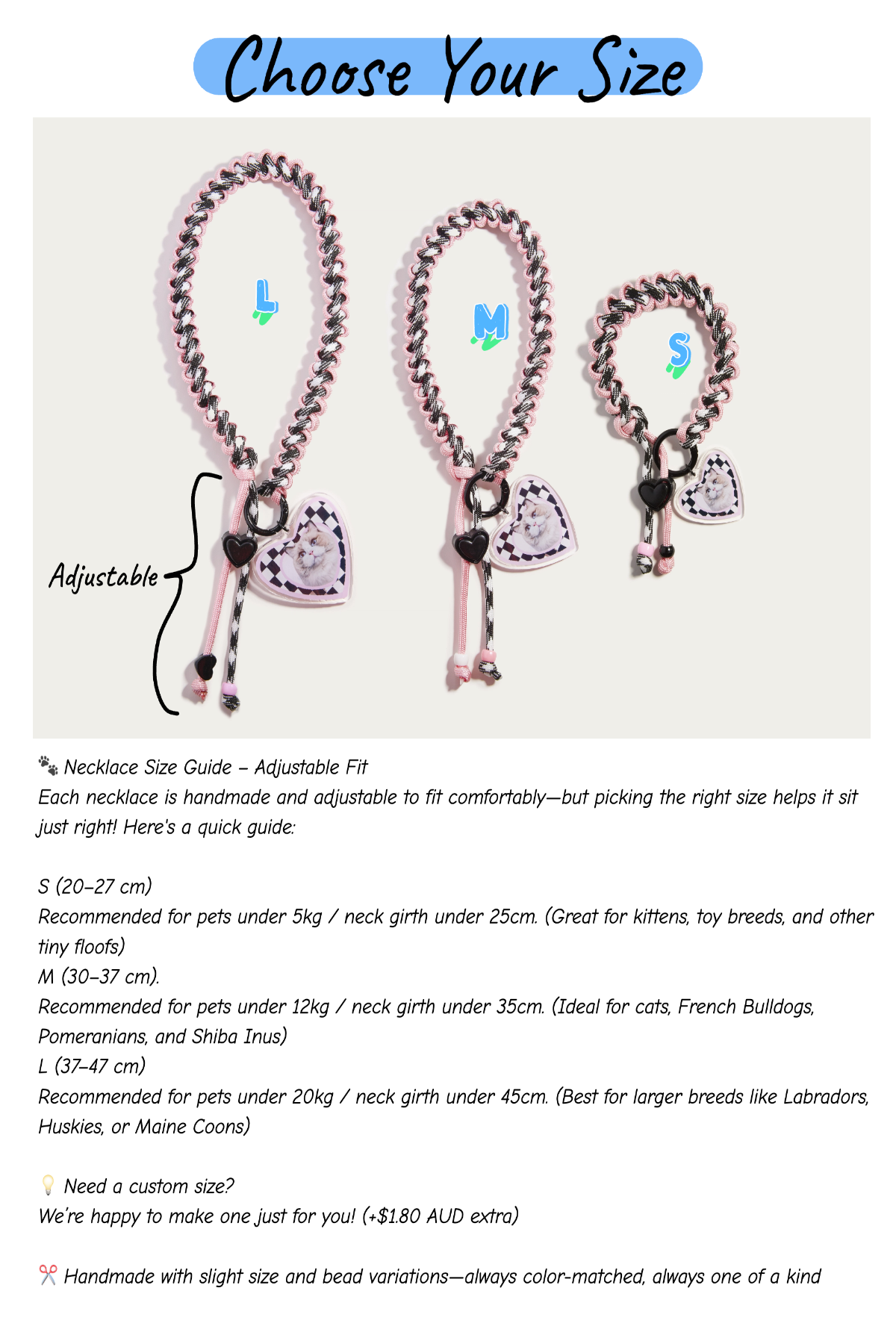 Custom Pet Necklace | Personalized Pet Collar Charm | Unique Gift for Dog & Cat Lovers