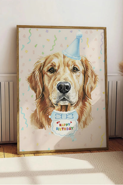 Custom Pet Birthday Portrait | The Pawject Personalized Gift