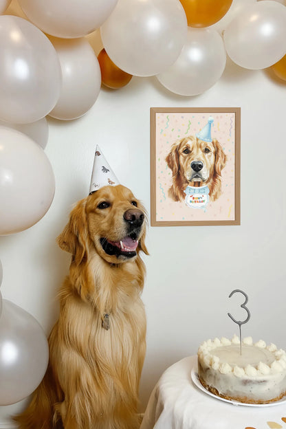 Custom Pet Birthday Portrait | The Pawject Personalized Gift
