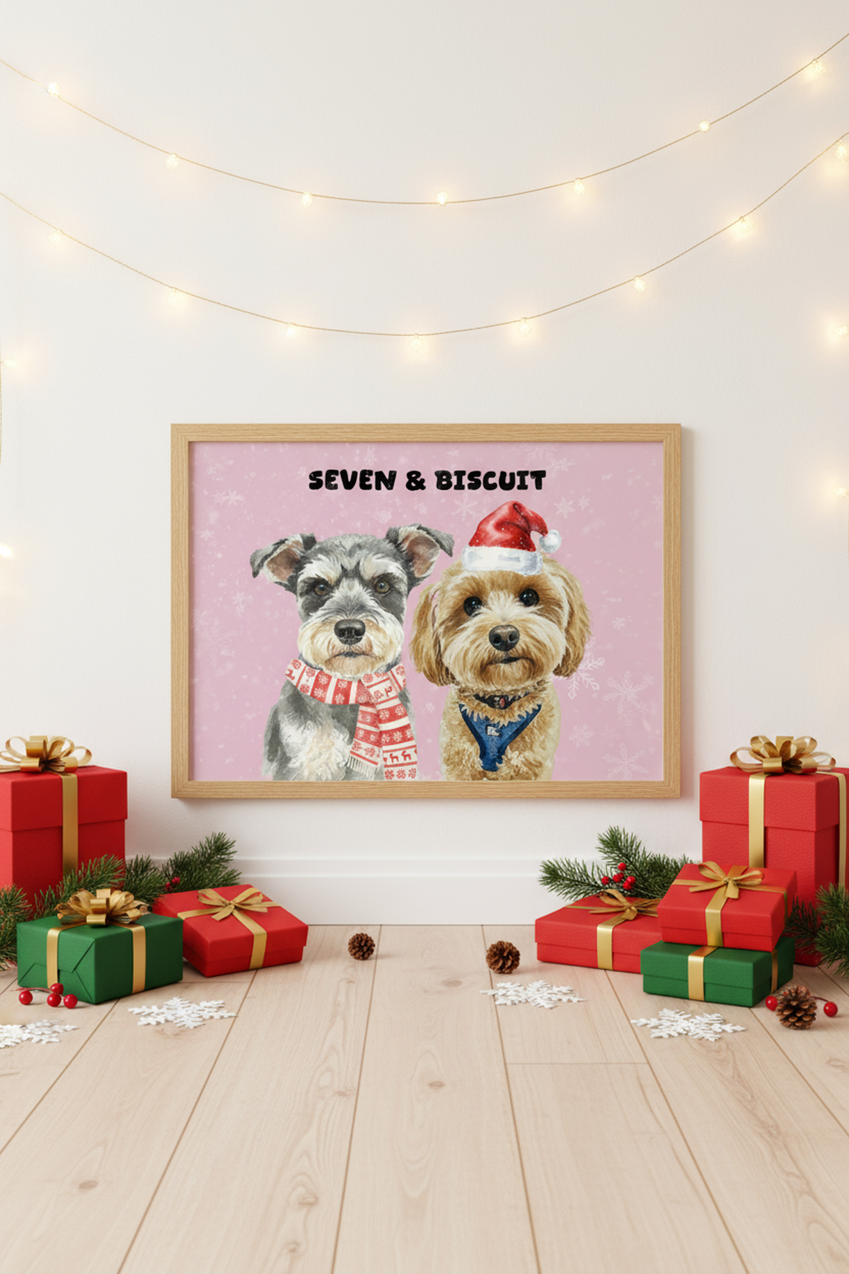Custom Pet Christmas Portrait