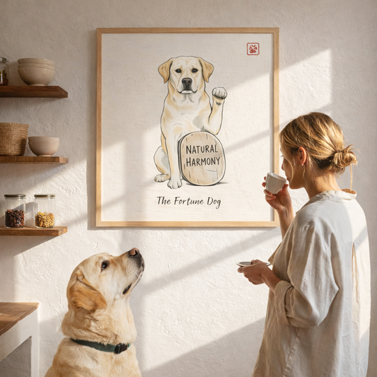 Custom Japandi Fortune Pet Portrait–Sumi Ink Style Wall Art