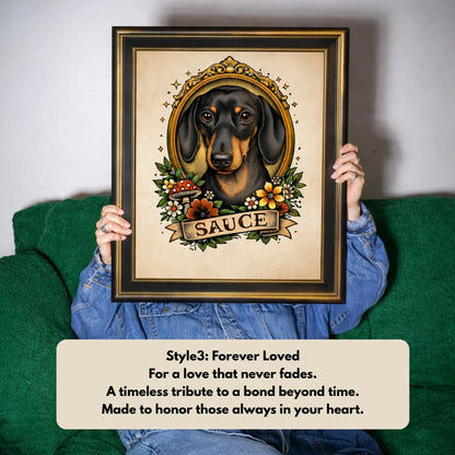 Custom Old School Pet Portrait in Traditional Tattoo Style
