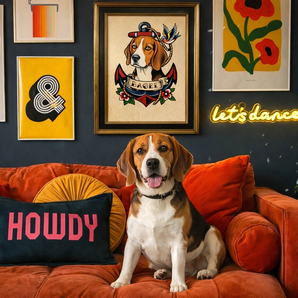 Custom Old School Pet Portrait in Traditional Tattoo Style