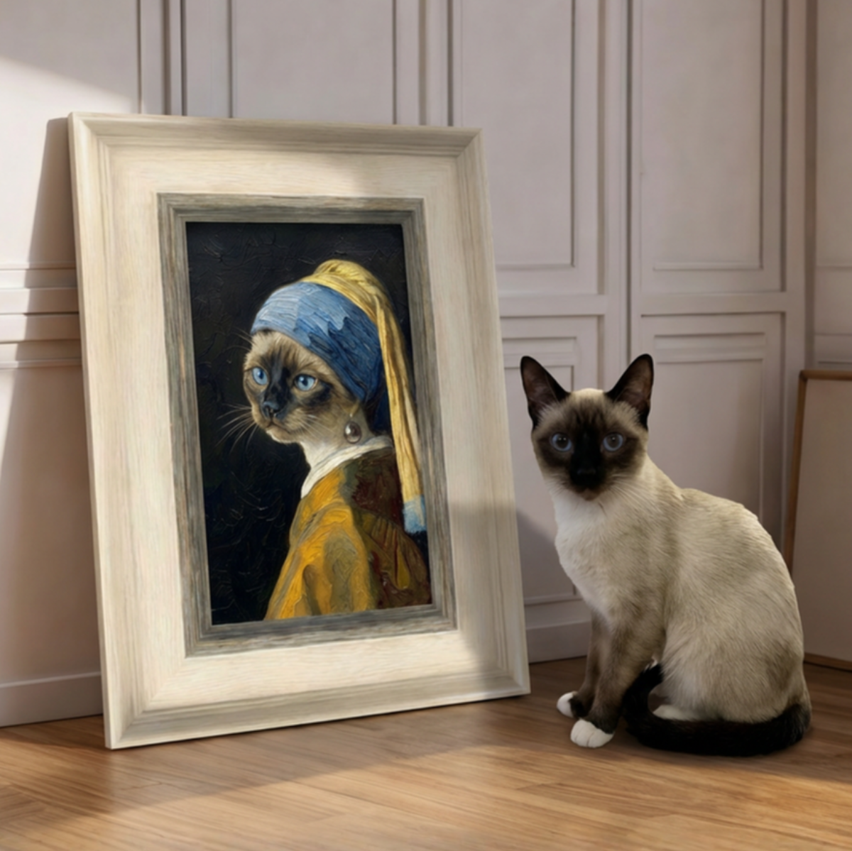 Custom Renaissance Pet Portrait - "The Pet with a Pearl Earring"