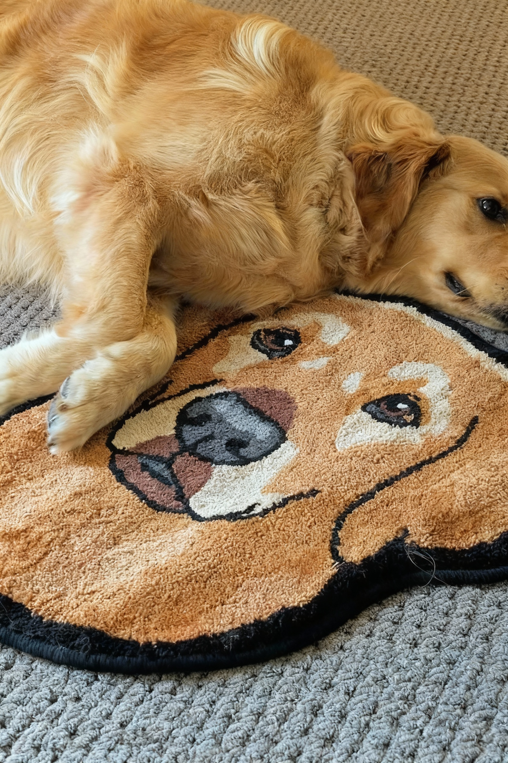 Custom Pet Shaped Tufted Rug with Name