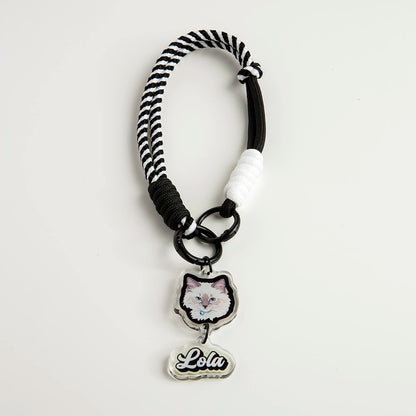 Custom Pet Portrait Braided Rope Wristlet & Phone Strap Set