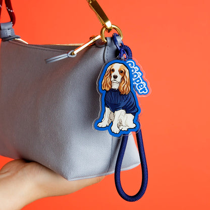 Custom Pet Shape Acrylic Bag Charm & Wristlet Strap Set