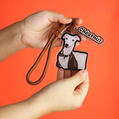 Custom Pet Shape Acrylic Bag Charm & Wristlet Strap Set