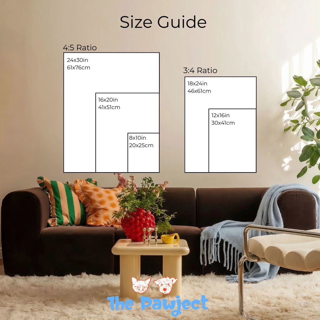 Custom Japandi Fortune Pet Portrait–Sumi Ink Style Wall Art