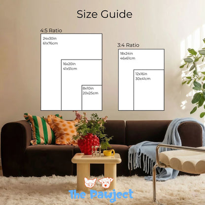 Custom Japandi Fortune Pet Portrait–Sumi Ink Style Wall Art