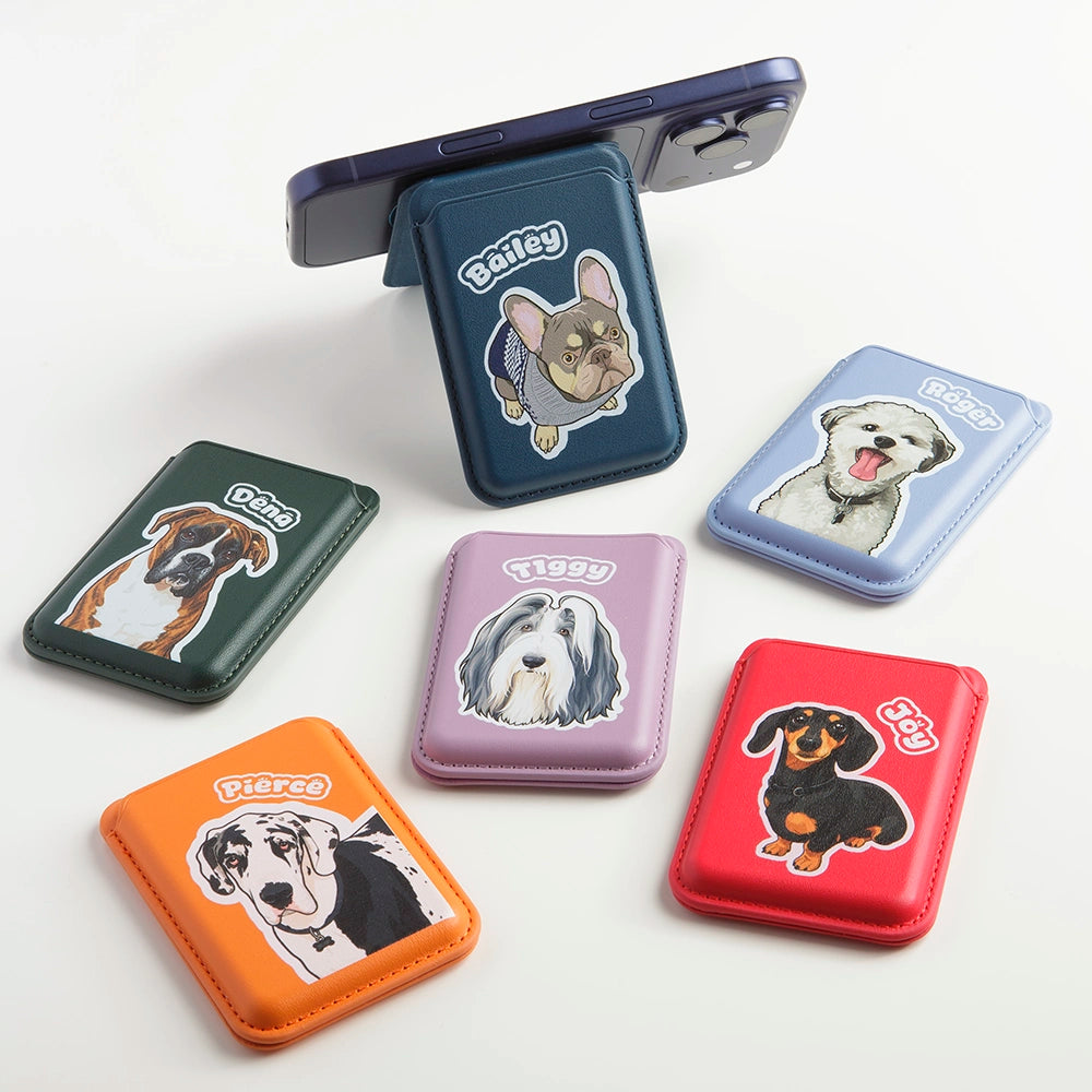 Custom Pet Portrait MagSafe Wallet & Phone Stand