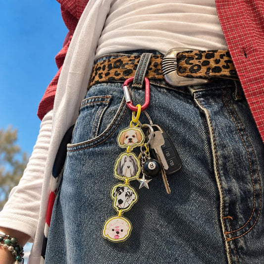 Custom Stacked Pet Acrylic Keychain – Vertical