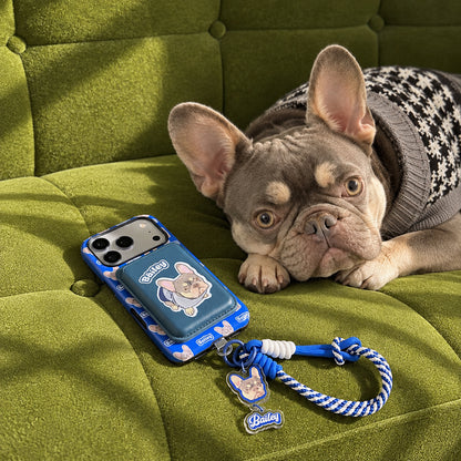 Custom Pet Portrait Braided Rope Wristlet Phone Strap Set