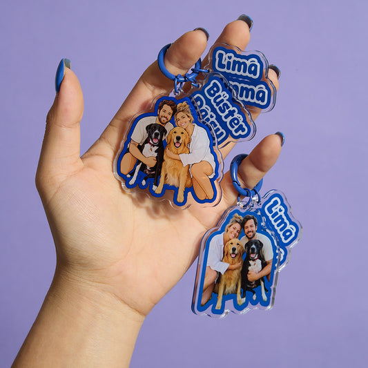 Custom Pet & People Portrait Acrylic Keychain