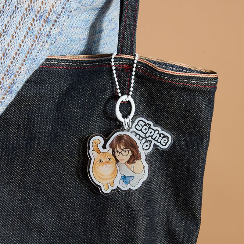 Custom Pet & People Portrait Acrylic Keychain