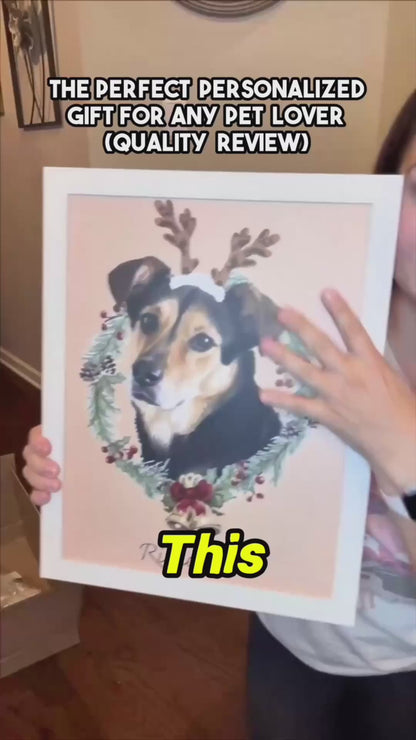 Custom Pet Christmas Portrait