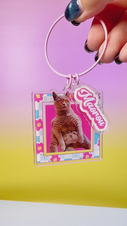 Custom Square Acrylic Pet Keychain